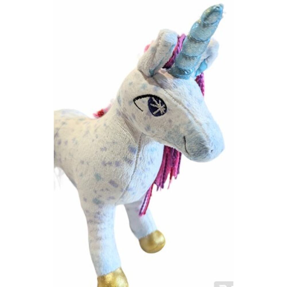 Uni the Unicorn Plush Stuffed Animal Toy White Purple Mane Tail 2014 12"